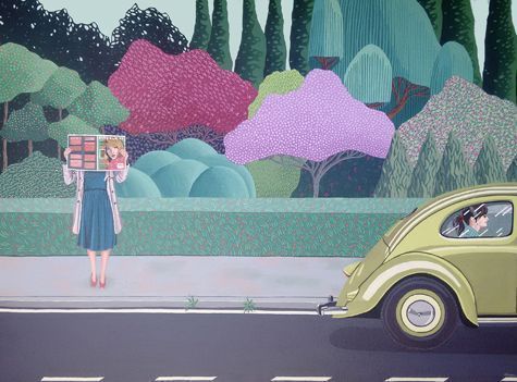 Siga a ese taxi - Acrílico sobre lienzo - 54 x 73 cm. - 2017